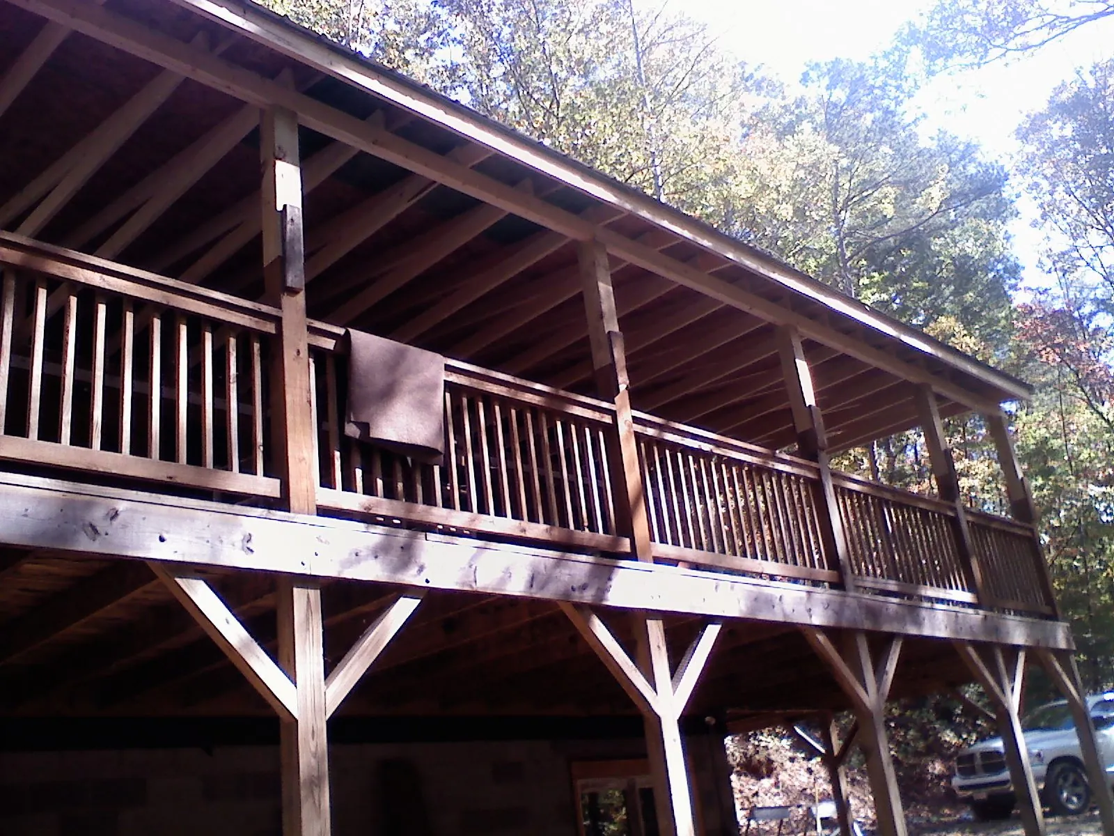 Timber framing under a new elevated porch and deck — Roof Leak Repair in Loganton by Roofing Brothers